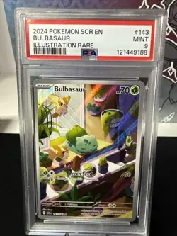 2024 POKEMON SCR EN STELLAR CROWN ILLUSTRATION RARE #143 BULBASAUR PSA 9 - Image 1