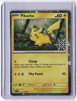 Pikachu - 025/165 Holiday Snowflake Stamp Pokemon NM++ - Image 1