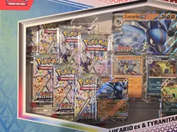 LOT OF 2 Pokemon Prismatic Evolutions Lucario Ex Tyranitar Ex Premium Collection - Image 2