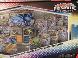 LOT OF 2 Pokemon Prismatic Evolutions Lucario Ex Tyranitar Ex Premium Collection - Image 3