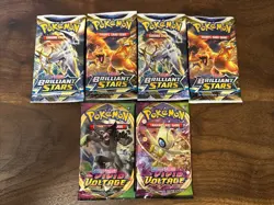 Pokemon - Brilliant Stars Booster Pack lot Of 4 + 2 Vivid Voltage- Ships Free - Image 1