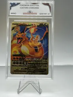 2 Pokemon Charizard PGC Mint 10 Gold Rare. Collectible TCG - Image 1