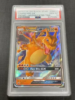 Charizard GX 2019 Pokemon Hidden Fates Tins Promo SM211 PSA 10 - Image 1