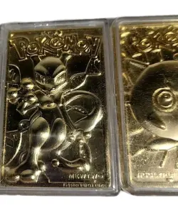 4 Burger King Pokemon 23K Gold Plated Card Set Pikachu Mewtwo Jugglypuff Togepi - Image 2