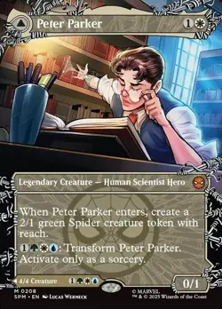 MTG Spider-Man *FOIL* BORDERLESS WEB-SLINGER M Peter Parker Amazing Spider-Man - Image 1