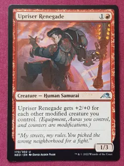 Magic The Gathering KAMIGAWA NEON DYNASTY UPRISER RENEGADE red card MTG - Image 1