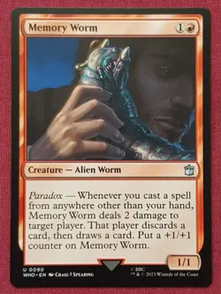 Magic The Gathering DOCTOR WHO MEMORY WORM red card MTG - Image 1
