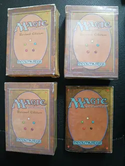 MAGIC THE GATHERING MTG EMPTY REVISED STARTER DECK BOX LOT X3 RULES BOOK USED - Image 1