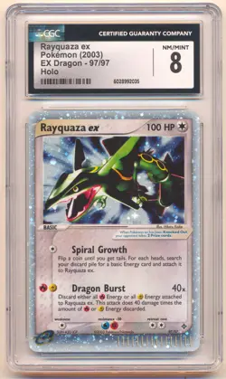 2003 POKEMON EX DRAGON RAYQUAZA EX HOLO #97/97 CGC 8 - Image 1