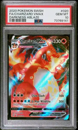 2020 POKEMON SWORD & SHIELD DARKNESS ABLAZE #020 CHARIZARD VMAX PSA 10 - Image 1