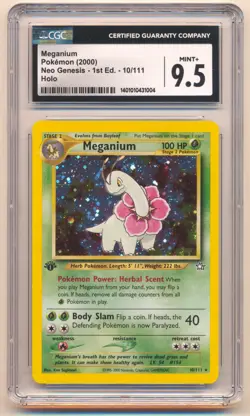 2000 POKEMON NEO GENESIS 1ST EDITION MEGANIUM HOLO #10/111 CGC 9.5 - Image 1
