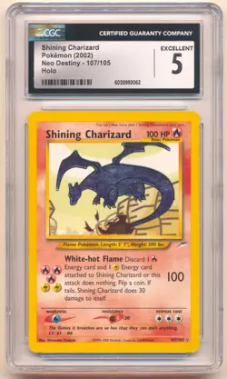 2002 POKEMON NEO DESTINY SHINING CHARIZARD HOLO #107/105 CGC 5 - Image 1