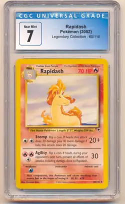 2002 POKEMON LEGENDARY COLLECTION RAPIDASH #60/110 CGC 7 - Image 1