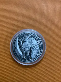 YuGiOh Black Luster Soldier YCS Pre-Registration Coin Official Silver - Image 1