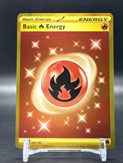 Fire Energy Gold Holo Card 230/197 Obsidian Flames Pokemon TCG NM - Image 1