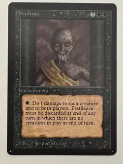Magic the Gathering MTG Beta Pestilence NM (Beta Bob) - Image 1