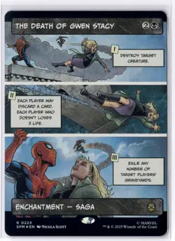 The Death of Gwen Stacy (Borderless) 223 MTG Marvel's Spider-Man FOIL NM/M - Image 1
