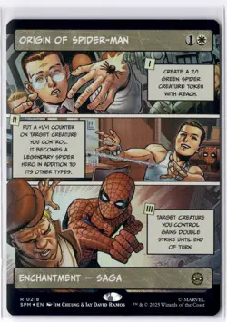 Origin of Spider-Man (Borderless) 218 MTG Marvel's Spider-Man FOIL NM/M - Image 1