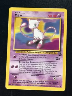 Pokemon TCG Mew - WOTC Black Star Promos #8 Regular Promo HP DAMAGED - Image 1
