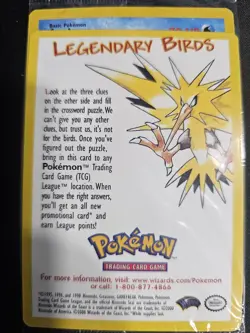 Articuno WotC Black Star Promo 22 Vintage Pokemon TCG Card - MINT FACTORY SEALED - Image 2