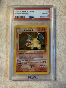 1999 Pokemon TCG Charizard Holo Rare Card Base Set 4/102 PSA 8 Clean Card - Image 1
