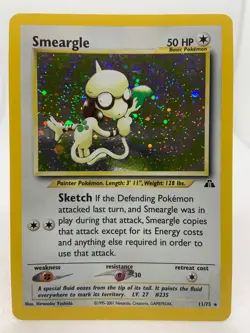 Smeargle Pokemon 2001 Neo Discovery Unlimited 11/75 Holo Card - Image 1