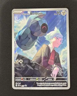 Steven's Beldum 207 SVP 207SVP AR IR Full Art Holo Promo English Pokemon Card LP - Image 1