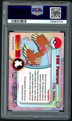PSA 10 Topps Chrome Series 1 Fearow #22 Pokemon Cards 2000 🔥 - Image 2