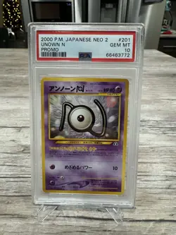 PSA 10 GEM MINT Unown N #201 Neo 2 File Promo Japanese 2000 Pokemon Card - Image 1