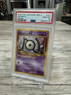 PSA 10 GEM MINT Unown N #201 Neo 2 File Promo Japanese 2000 Pokemon Card - Image 2