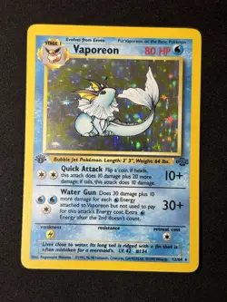 #3 1st Edition Vaporeon 12/64 Jungle 1999 Holo Rare WOTC Pokemon Card TCG VLP - Image 2