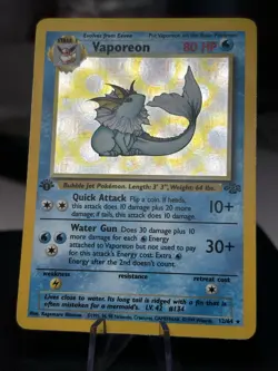 #3 1st Edition Vaporeon 12/64 Jungle 1999 Holo Rare WOTC Pokemon Card TCG VLP - Image 3