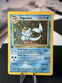 #3 1st Edition Vaporeon 12/64 Jungle 1999 Holo Rare WOTC Pokemon Card TCG VLP - Image 5
