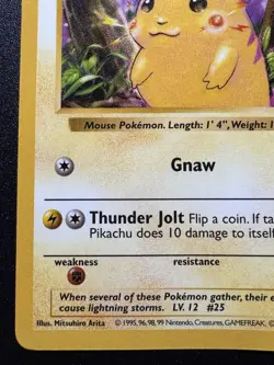 Red Cheek Shadowless Pikachu 58/102 Base Set Pokemon Card Rare HP - Image 5