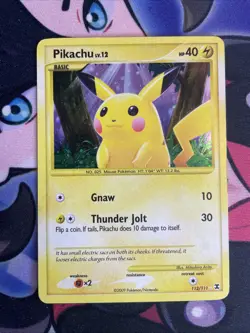 Pikachu 112/111 Rising Rivals Secret Rare Holo Pokemon Card TCG L/MP Swirl - Image 1