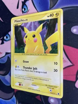 Pikachu 112/111 Rising Rivals Secret Rare Holo Pokemon Card TCG L/MP Swirl - Image 3