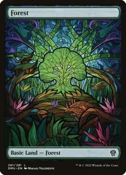 Forest Stained Glass Full Art Basic - 281/281 - Dominaria United DMU MTG - Image 1