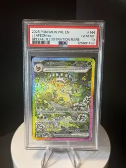 2025 POKEMON PRE EN-PRISMATIC EVOLUTIONS #144 LEAFEON EX PSA 10 - Image 1