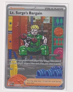 POKEMON LT. SURGE’S BARGAIN 185/132 FULL ART TRAINER MEGA SET - Image 1