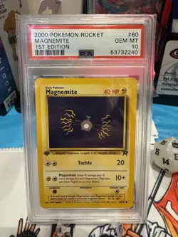 2000 POKEMON ROCKET 1ST EDITION 60/82 MAGNEMITE PSA 10 GEM MINT - Image 1