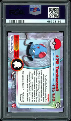 2000 Pokemon TV Topps Chrome 72 Tentacool Holo Foil PSA 10 GEM MINT - Image 2