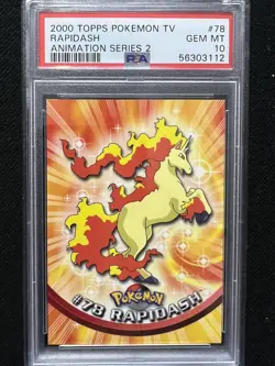 2000 Topps Pokemon TV Animation Series 2 Rapidash #78 PSA 10 Gem Mint - Image 1