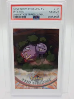 Graded PSA 10 2000 Topps Pokemon TV Animation Series 2 Foil Weezing #110 - Image 1