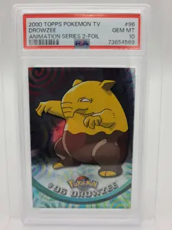 Graded PSA 10 2000 Topps Pokemon TV Animation Series 2 Foil Drowzee #96 - Image 1