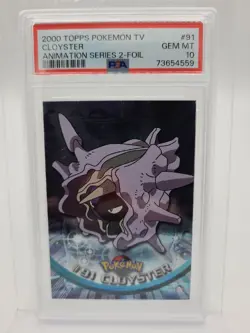 Graded PSA 10 2000 Topps Pokemon TV Animation Series 2 Foil Cloyster #91 - Image 1