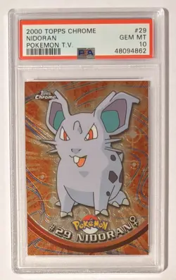 2000 Pokemon Topps Chrome Series 1 Nidoran #29 PSA 10 (GEM MINT)!! - Image 1