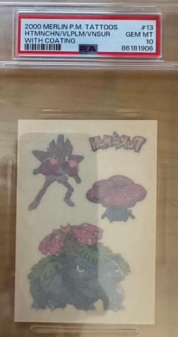 2000 PSA 10 Gem Mint Pokemon Venusaur/Hitmchn/Vile #13 Merlin Tattoo w/coating - Image 1