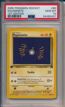 2000 POKEMON ROCKET MAGNEMITE 1ST EDITION #60 PSA 10 GEM MINT - Image 1