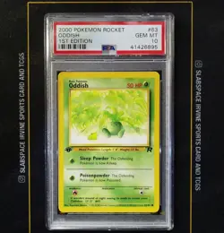 2000 POKEMON ROCKET #63 ODDISH 1ST EDITION PSA 10 - Image 1
