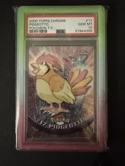 PSA 10 Pidgeotto Topps Chrome #17 Pokemon TV Holo Foil 2000 Graded Gem Mint - Image 1